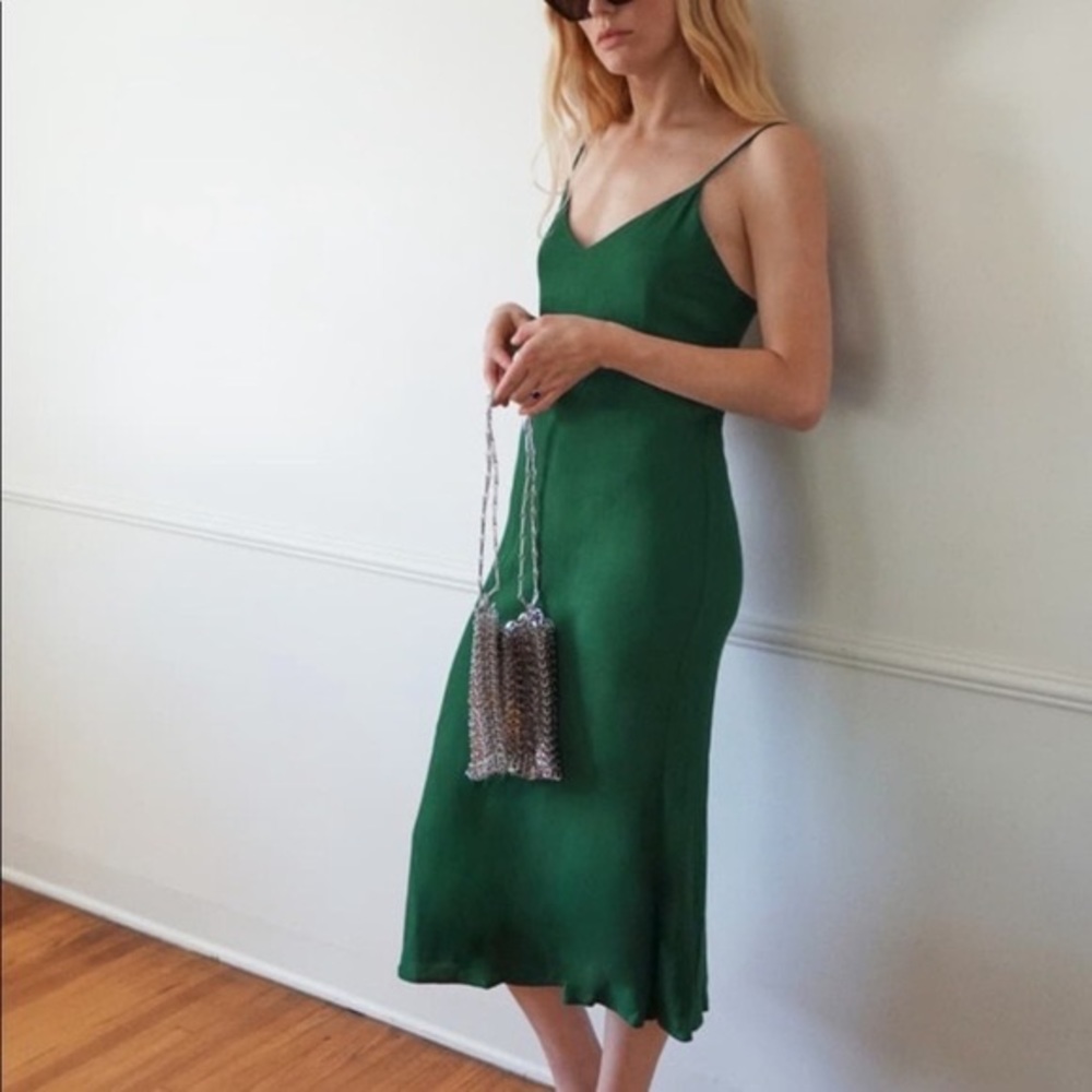 Reformation Emerald Slip Dress in Size 2.